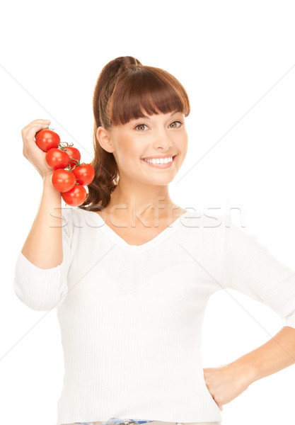 woman with ripe tomatoes Stock photo © dolgachov