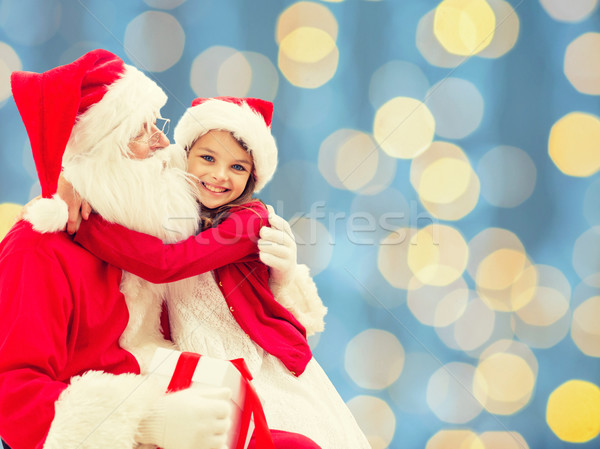 улыбаясь девочку Дед Мороз праздников Рождества детство Сток-фото © dolgachov