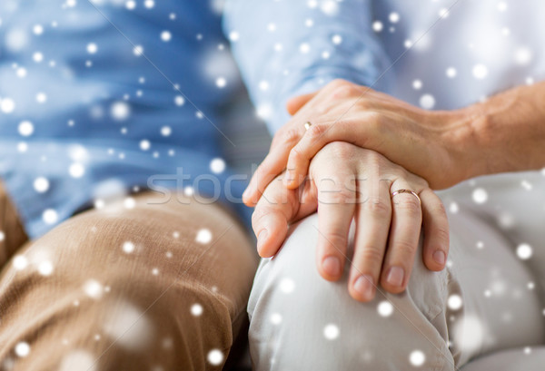 Glücklich männlich Homosexuell Paar Hand in Hand Stock foto © dolgachov