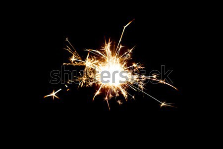 бенгальский огонь свет сжигание черный Рождества Сток-фото © dolgachov