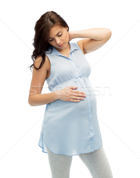 pregnant woman with neckache Stock photo © dolgachov