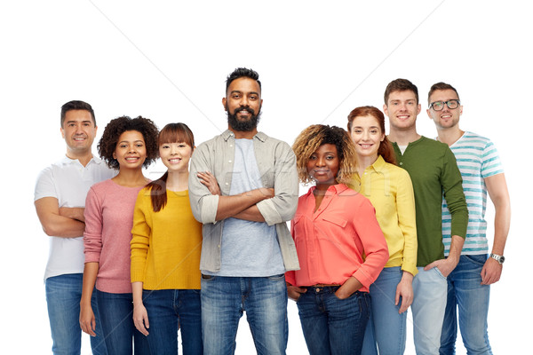 Stock photo: international group of happy smiling people