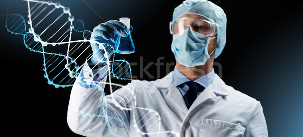 Om de ştiinţă masca chimic ştiinţă Imagine de stoc © dolgachov