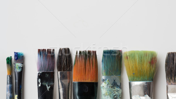 dirty paintbrushes from top Stock photo © dolgachov
