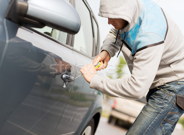 thief breaking the car lock Stock photo © dolgachov