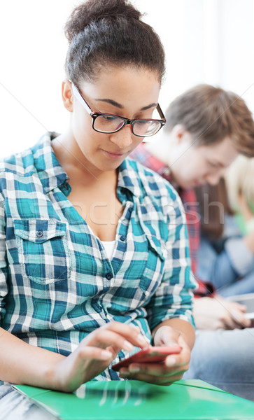 Foto stock: Estudante · menina · escolas · educação · sorridente