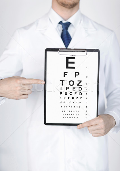 male ophthalmologist with eye chart Stock photo © dolgachov