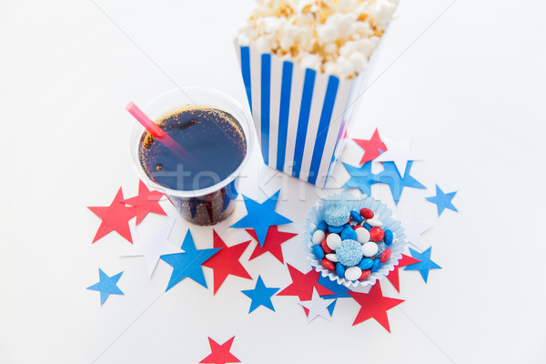 Foto stock: Cola · palomitas · día · americano · celebración