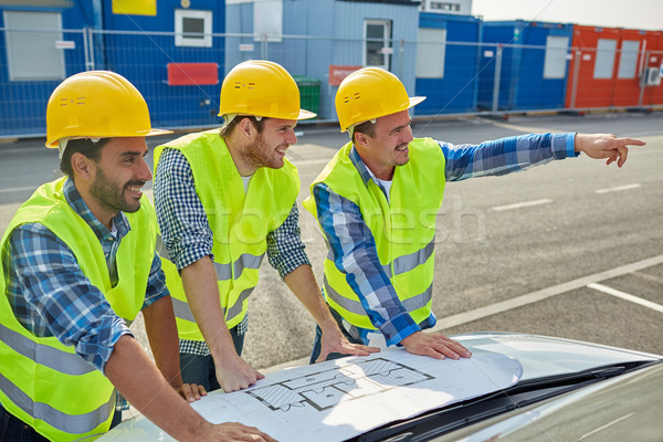 Constructores plan coche edificio construcción Foto stock © dolgachov