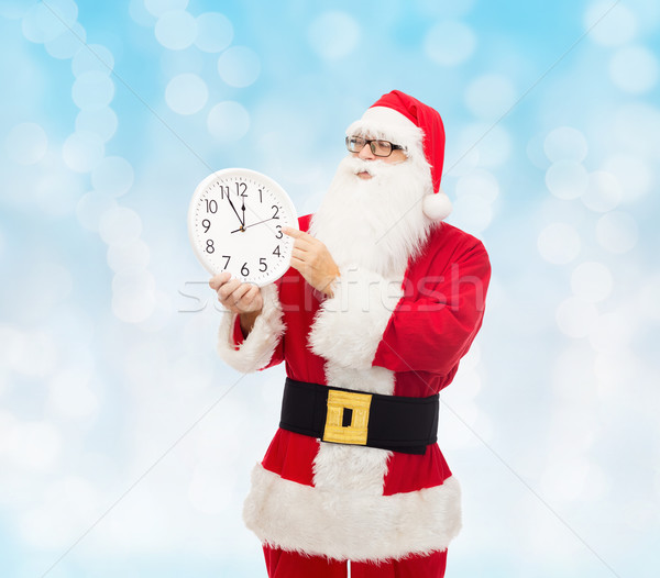 Stockfoto: Man · kostuum · kerstman · klok · christmas · vakantie