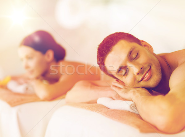 Pár fürdő kép szalon masszázs férfi Stock fotó © dolgachov