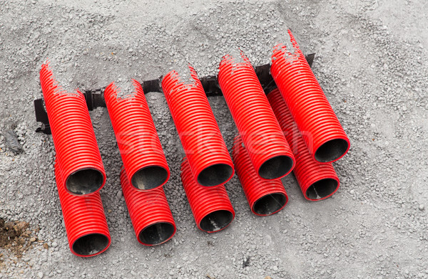 close up of pipes sticking out ground Stock photo © dolgachov