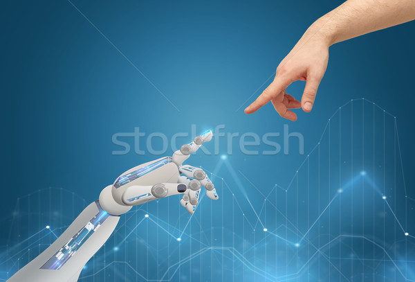 Menschlichen Roboter Hände andere Wissenschaft Zukunft Stock foto © dolgachov
