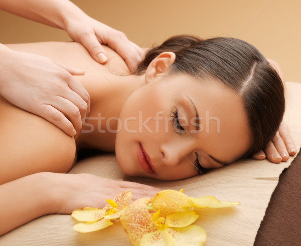 Schöne Frau Massage Salon Bild Frau Stock foto © dolgachov