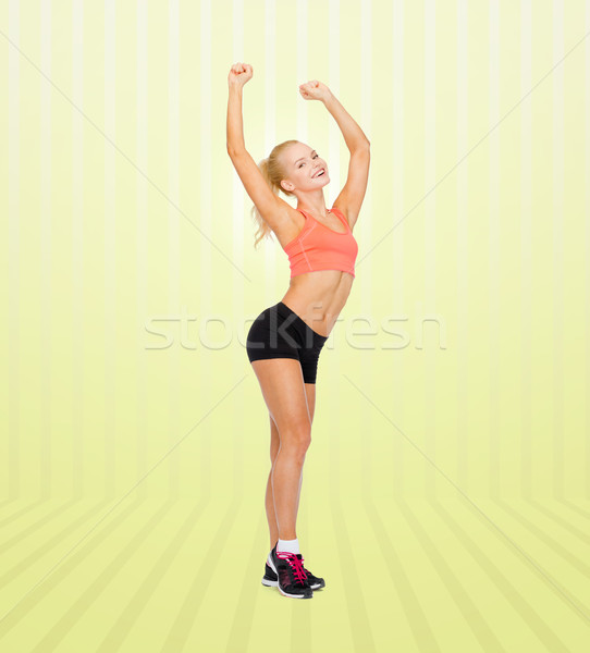 Stockfoto: Gelukkig · mooie · vrouw · dansen · sport