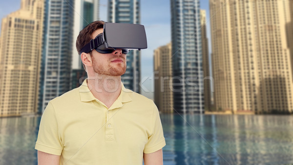 Foto stock: Homem · virtual · realidade · fone · óculos · 3d · 3D