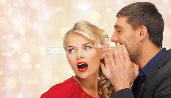man and woman spreading gossip Stock photo © dolgachov