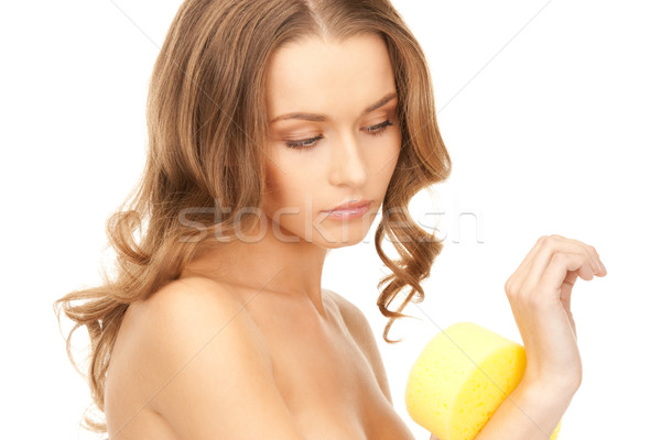 Stock photo: beautiful woman with sponge