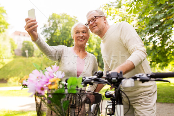 Stockfoto: Fietsen · park · actief · ouderdom