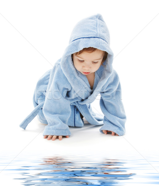 baby boy in blue robe Stock photo © dolgachov