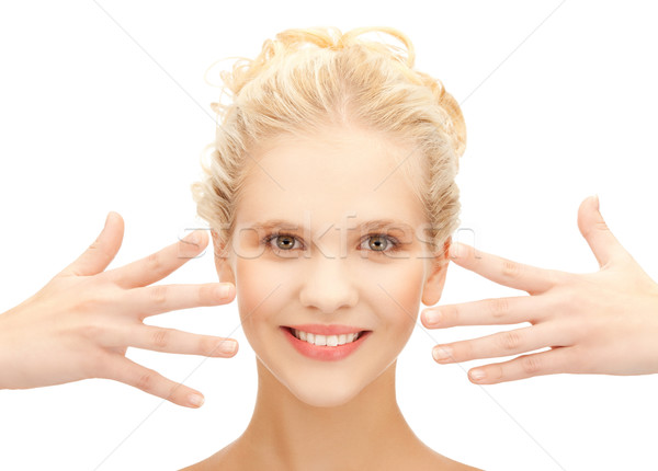beautiful teenage girl showing her hands Stock photo © dolgachov