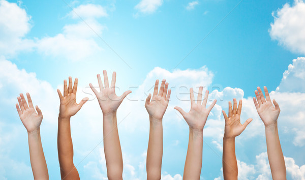 Emberek integet kezek kézmozdulat üdvözlet jótékonyság Stock fotó © dolgachov