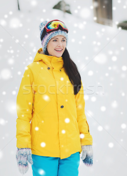 Glücklich Skibrille Freien Winter Freizeit Stock foto © dolgachov