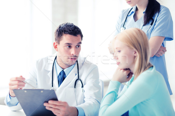 doctor and nurse with patient in hospital Stock photo © dolgachov