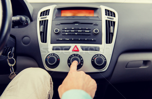 close up of male hand using climate control in car Stock photo © dolgachov