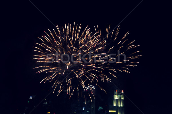 Bella fuochi d'artificio notte città cielo vacanze Foto d'archivio © dolgachov