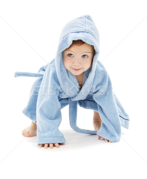 baby boy in blue robe Stock photo © dolgachov
