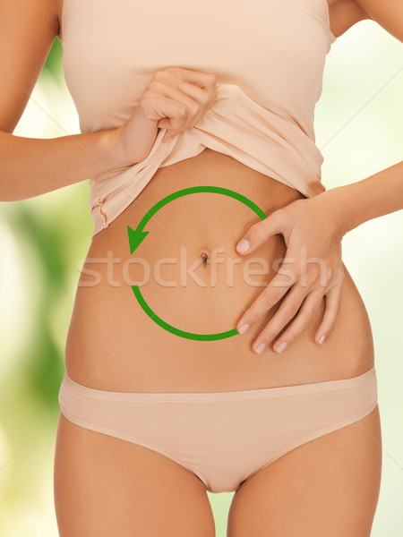 woman placing hand on her belly Stock photo © dolgachov