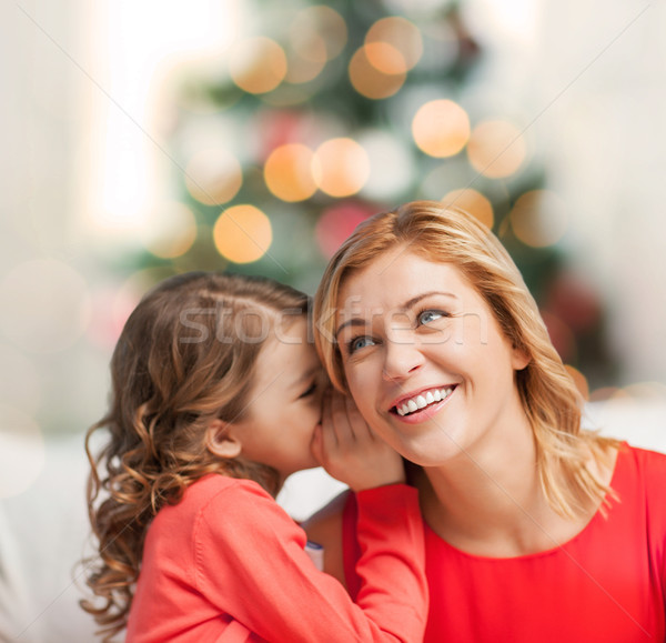 Mère fille chuchotement potins Noël noël [[stock_photo]] © dolgachov