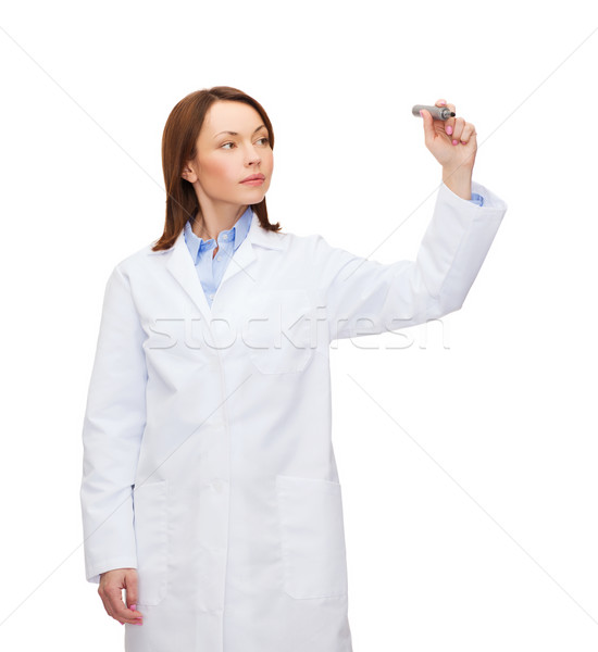 Stock foto: Jungen · weiblichen · Arzt · schriftlich · etwas · Luft
