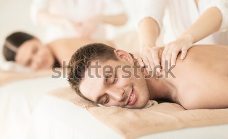 Paar spa gezondheidszorg schoonheid foto salon Stockfoto © dolgachov