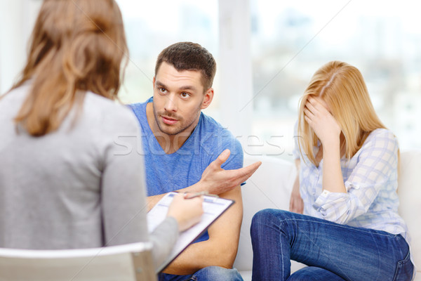 Foto stock: Problema · psicólogo · escritório · amor · família