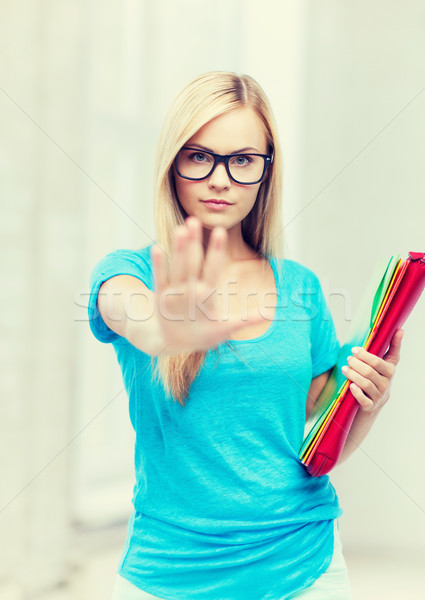Stock photo: student making stop gesture