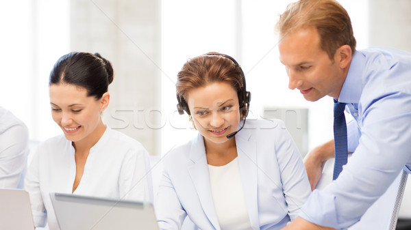 Groep mensen werken call center foto kantoor business Stockfoto © dolgachov