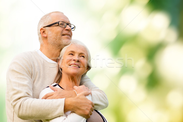 [[stock_photo]]: Heureux · couple · de · personnes · âgées · vert · naturelles · famille · âge