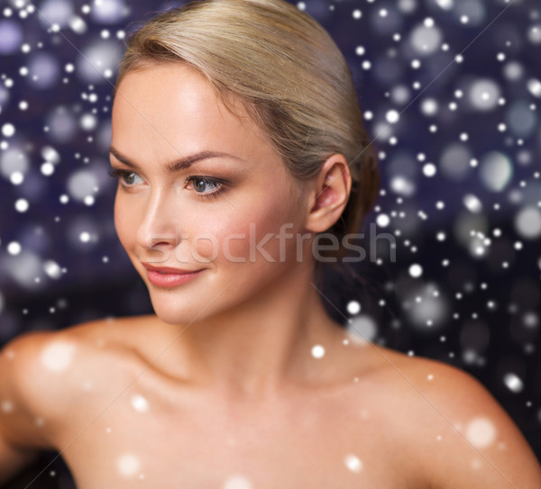 close up of young woman at bath or sauna Stock photo © dolgachov