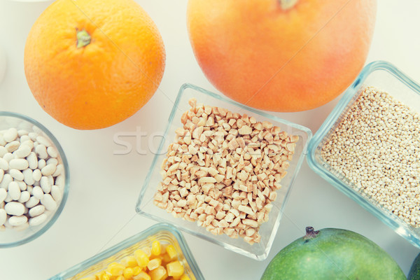 Voedsel ingrediënten tabel gezond eten ontbijt Stockfoto © dolgachov