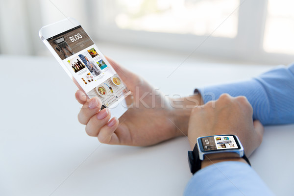 Mains regarder affaires technologie [[stock_photo]] © dolgachov