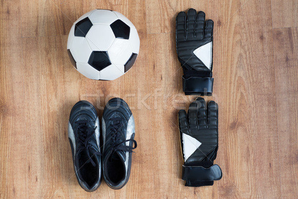 Fußball Stiefel Handschuhe Sport Fußball Stock foto © dolgachov