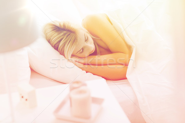 Dormir cama casa dormitorio comodidad Foto stock © dolgachov