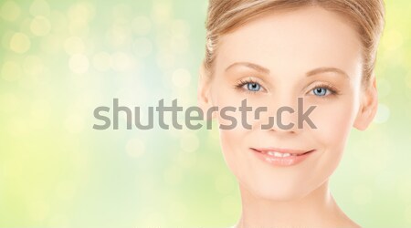 Stock photo: close up of beautiful young woman face