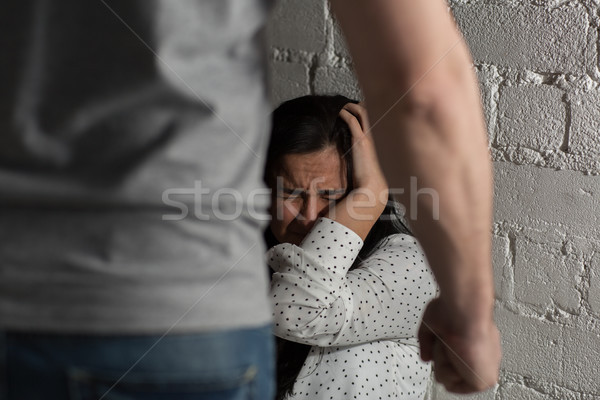 不快樂 女子 家庭暴力 濫用 人 商業照片 © dolgachov