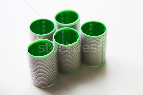 green hair curlers or rollers Stock photo © dolgachov