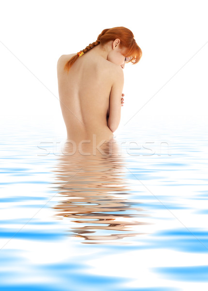 healthy redhead in blue water Stock photo © dolgachov