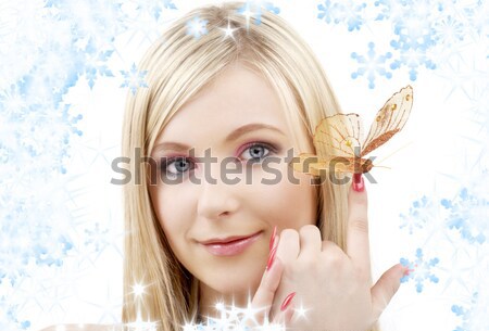 lovely fairy with magic wand Stock photo © dolgachov