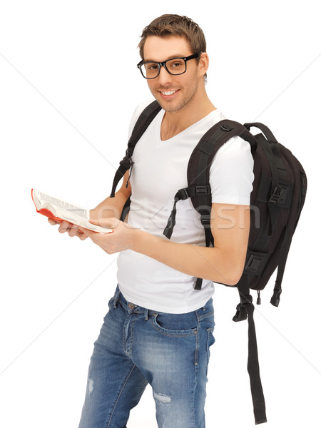 студент фотография рюкзак книга человека Сток-фото © dolgachov